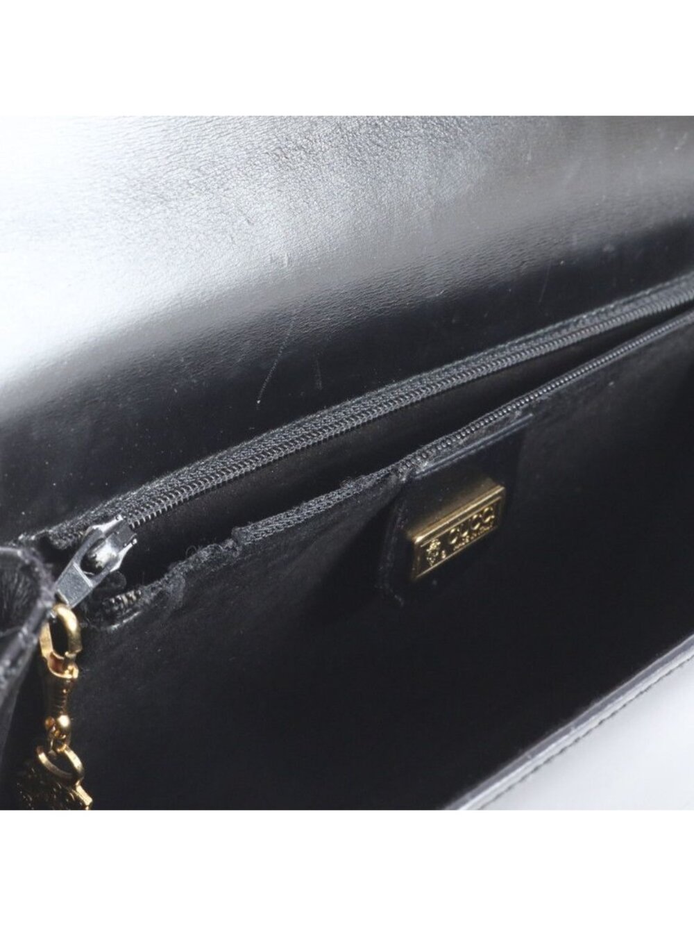 ★SOLD★ Gucci Vintage Leather 2-Way Shoulder Bag Crossbody Hand Black - Picture 8 of 10